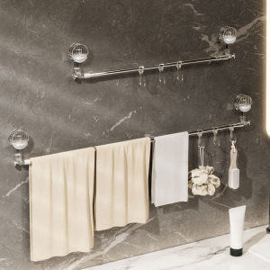 Adjustable Towel Rack with Hooks